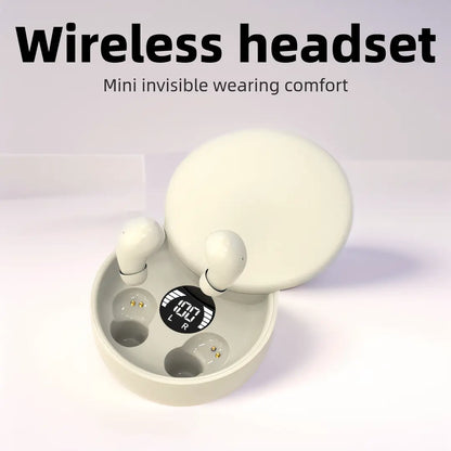 MSHUKCOE Mini Invisible True Wireless In-Ear Earphones - Bluetooth 5.4, Noise Cancelling, Stereo Audio, True Wireless Design, Charging Capability, Sport & Gaming Use, Back to School Phone Accessories