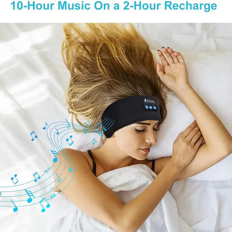 Bluetooth Sleep Headband with Wireless Headphones and Built-In Speakers, Made from Comfortable Fabric, 10-Hour Battery Life