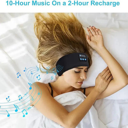 Bluetooth Sleep Headband with Wireless Headphones and Built-In Speakers, Made from Comfortable Fabric, 10-Hour Battery Life