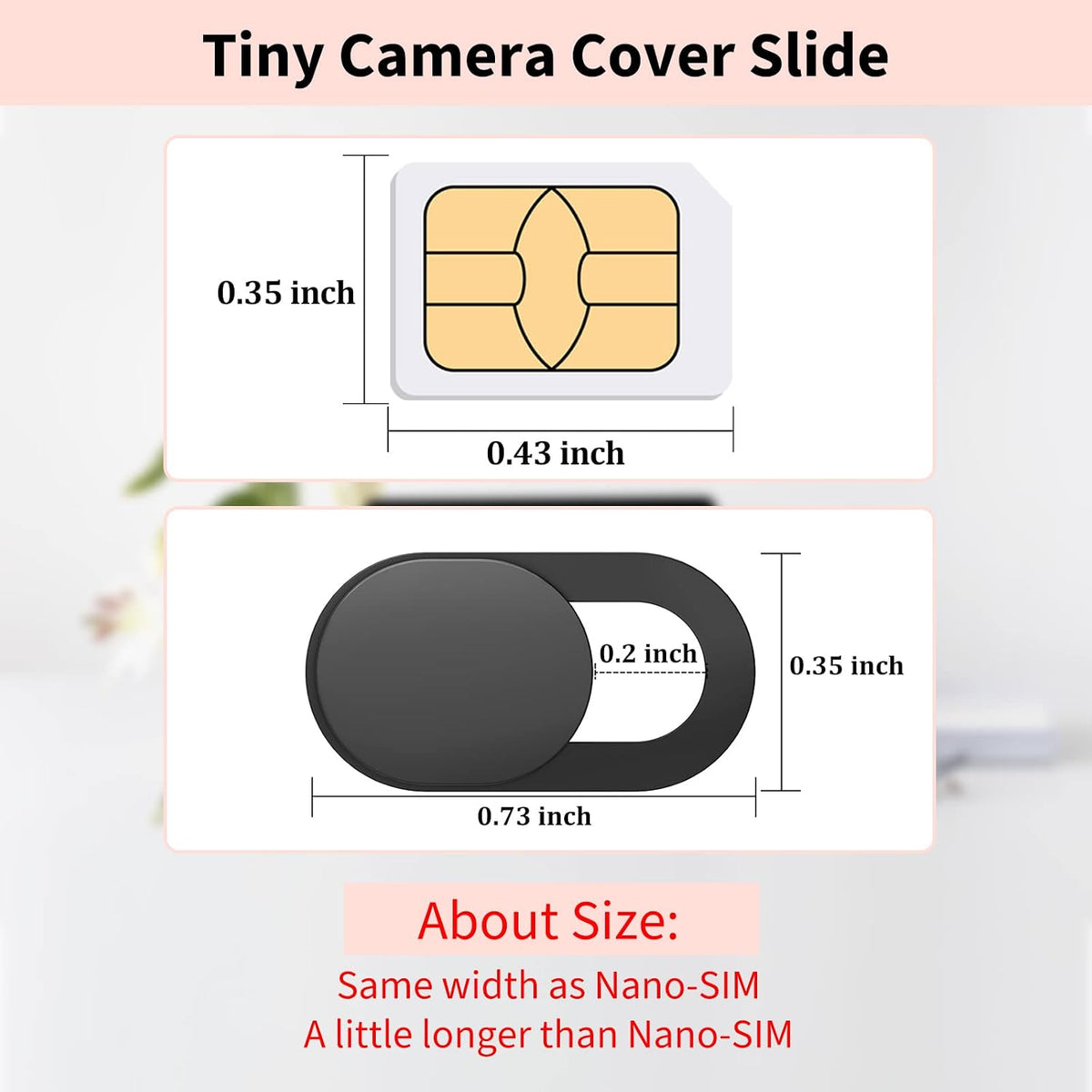 Webcam Cover 3 Pack, 0.03 Inch Ultra Thin Laptop Camera Cover Slide