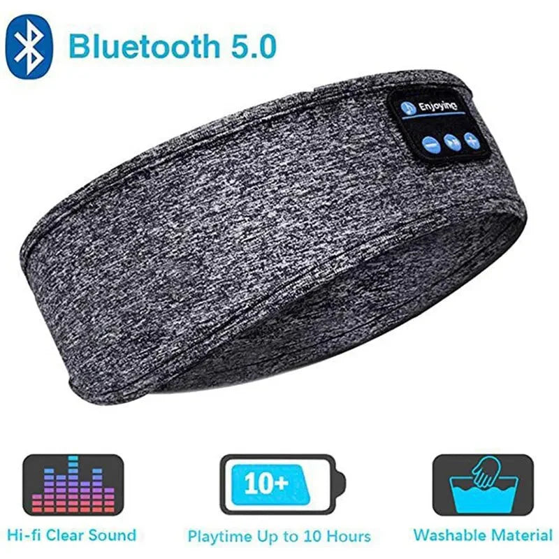 Bluetooth Sleep Headband with Wireless Headphones and Built-In Speakers, Made from Comfortable Fabric, 10-Hour Battery Life