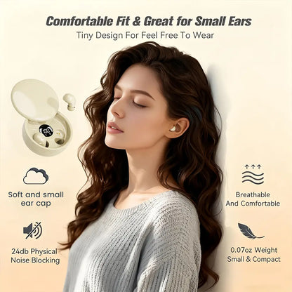MSHUKCOE Mini Invisible True Wireless In-Ear Earphones - Bluetooth 5.4, Noise Cancelling, Stereo Audio, True Wireless Design, Charging Capability, Sport & Gaming Use, Back to School Phone Accessories