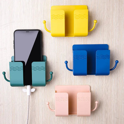 2 Pcs Wall Mount Phone Holder Adhesive Wall Phone Mount Charging Stand and Remote Control Stand