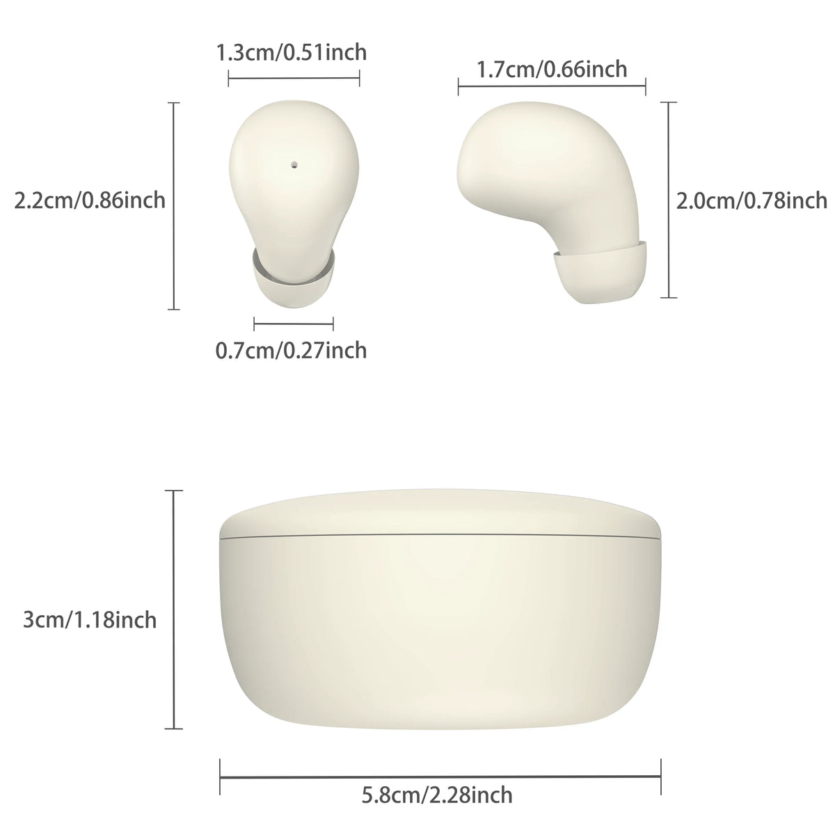 MSHUKCOE Mini Invisible True Wireless In-Ear Earphones - Bluetooth 5.4, Noise Cancelling, Stereo Audio, True Wireless Design, Charging Capability, Sport & Gaming Use, Back to School Phone Accessories