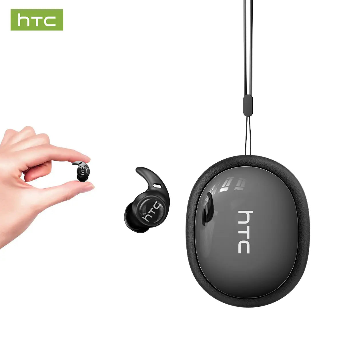 HTC NE76 Bluetooth 6.0 Wireless Earbuds - Mini Invisible Flat-Head Noise-Canceling Headset, Noise Isolation, No Ear Pressure for Side Sleepers, Travel-Friendly, Audio Electronic Phone Accessories with Batteries