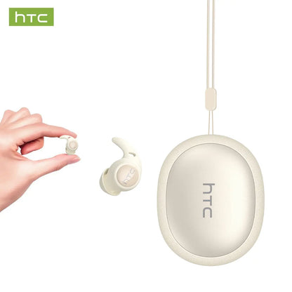 HTC NE76 Bluetooth 6.0 Wireless Earbuds - Mini Invisible Flat-Head Noise-Canceling Headset, Noise Isolation, No Ear Pressure for Side Sleepers, Travel-Friendly, Audio Electronic Phone Accessories with Batteries