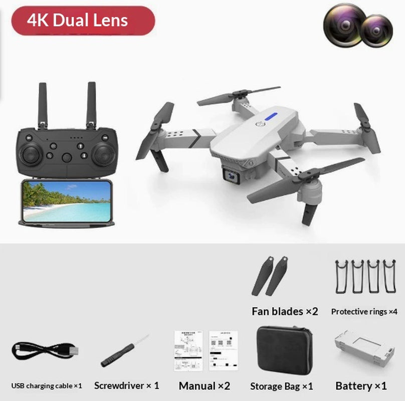 E88 HD 4K Dual Camera Drone for Aerial Photography with Remote Control