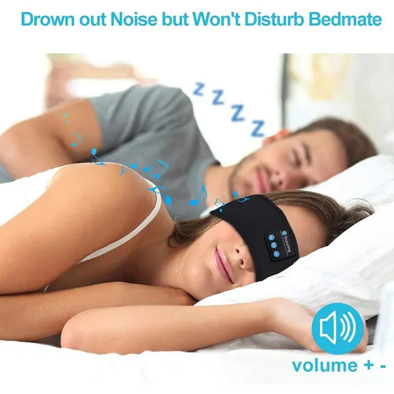 Bluetooth Sleep Headband with Wireless Headphones and Built-In Speakers, Made from Comfortable Fabric, 10-Hour Battery Life