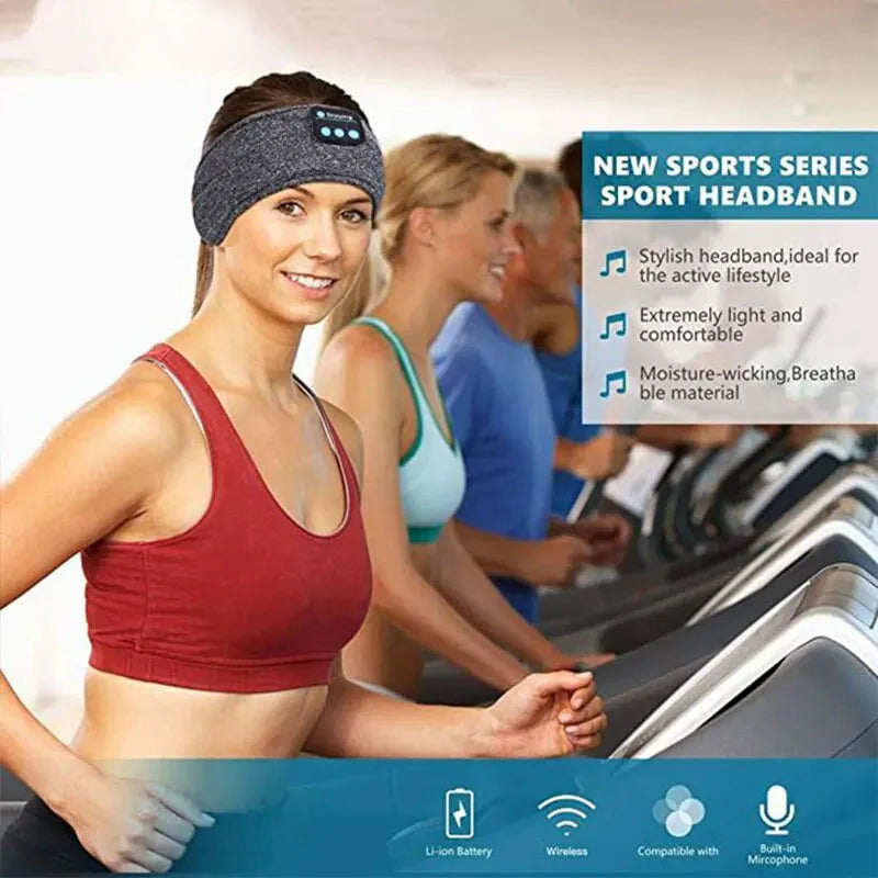 Bluetooth Sleep Headband with Wireless Headphones and Built-In Speakers, Made from Comfortable Fabric, 10-Hour Battery Life